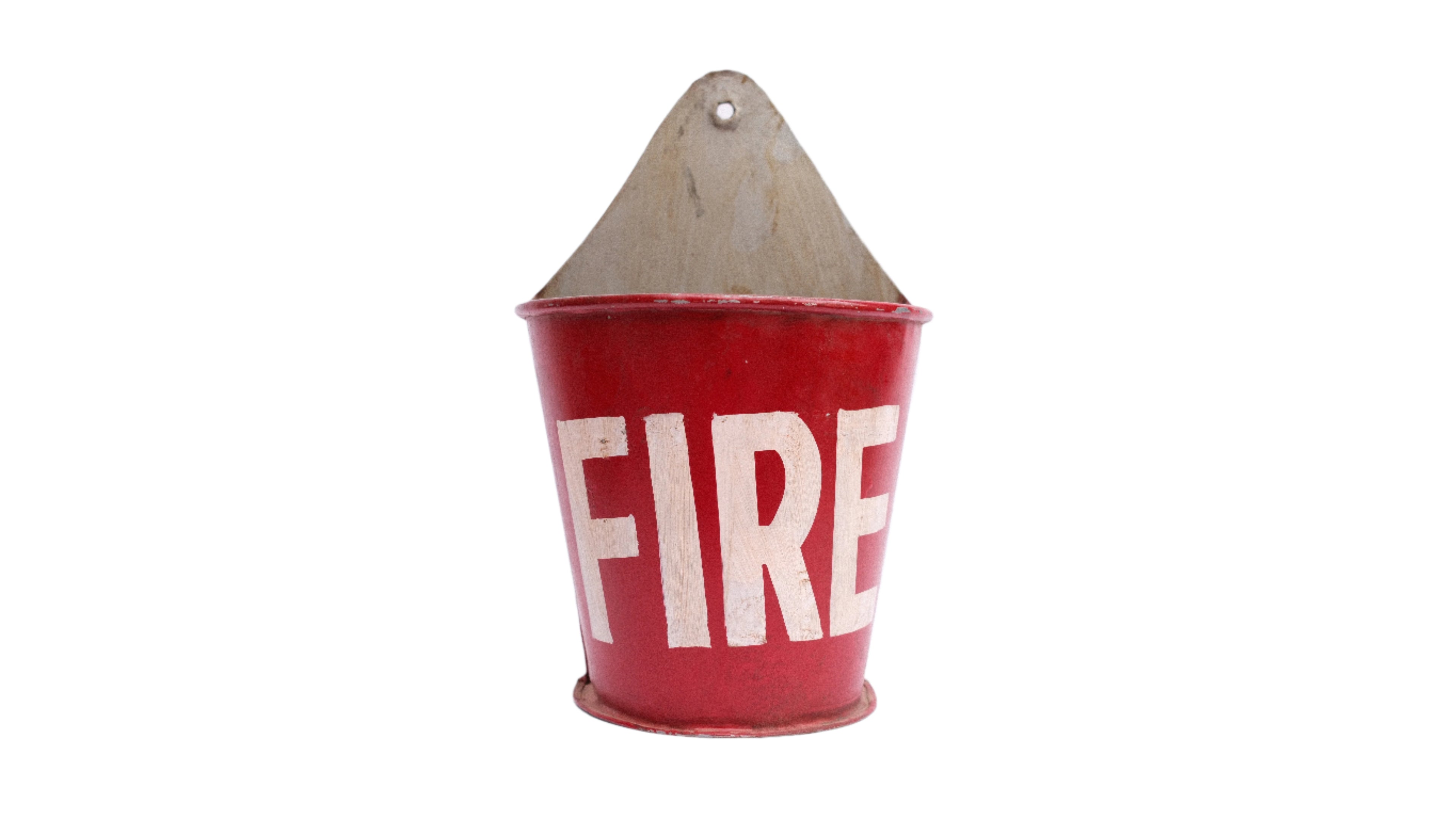 Vintage Red FIRE Bucket – Retro Decor with a Bold Twist