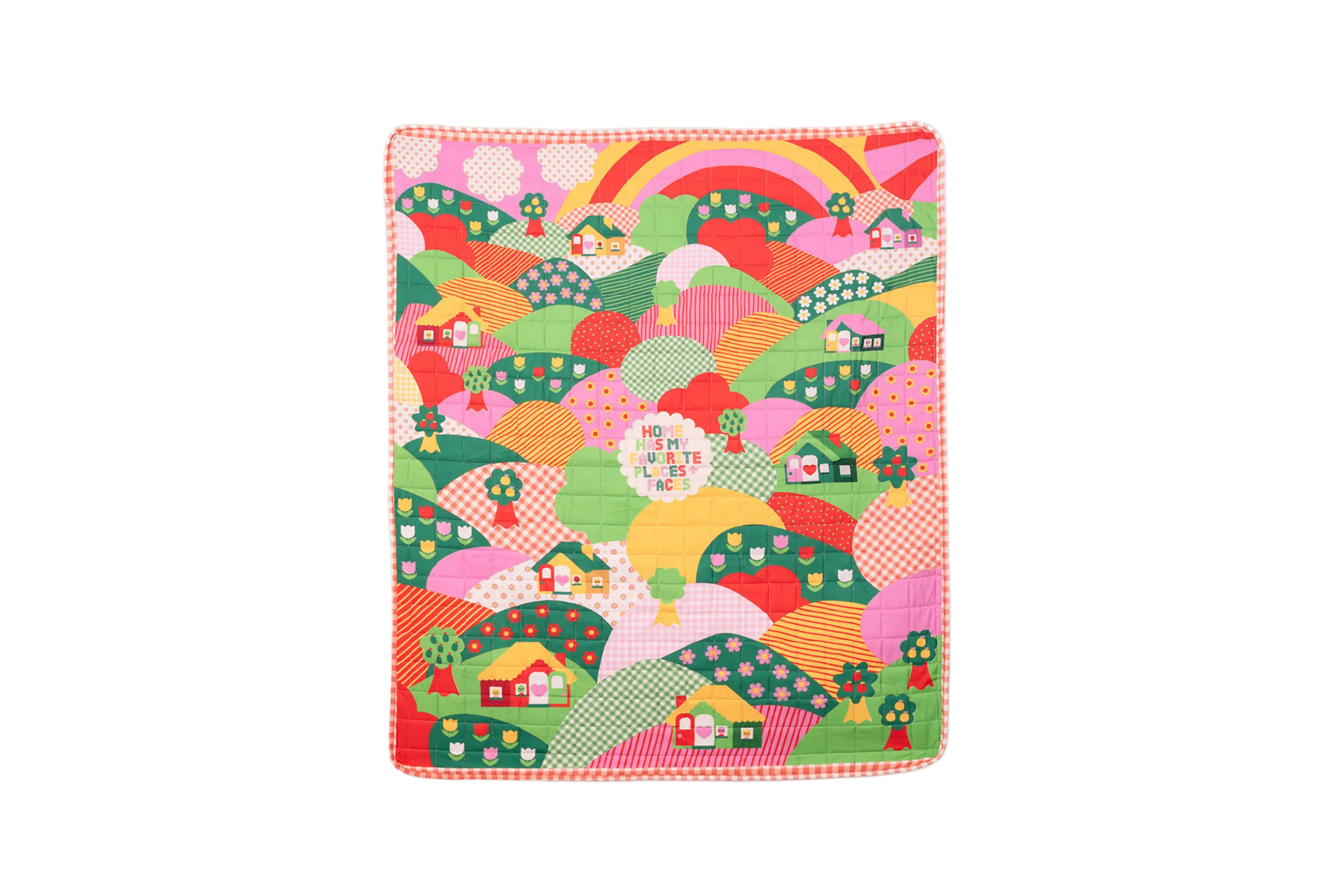 Colourful quilted blanket