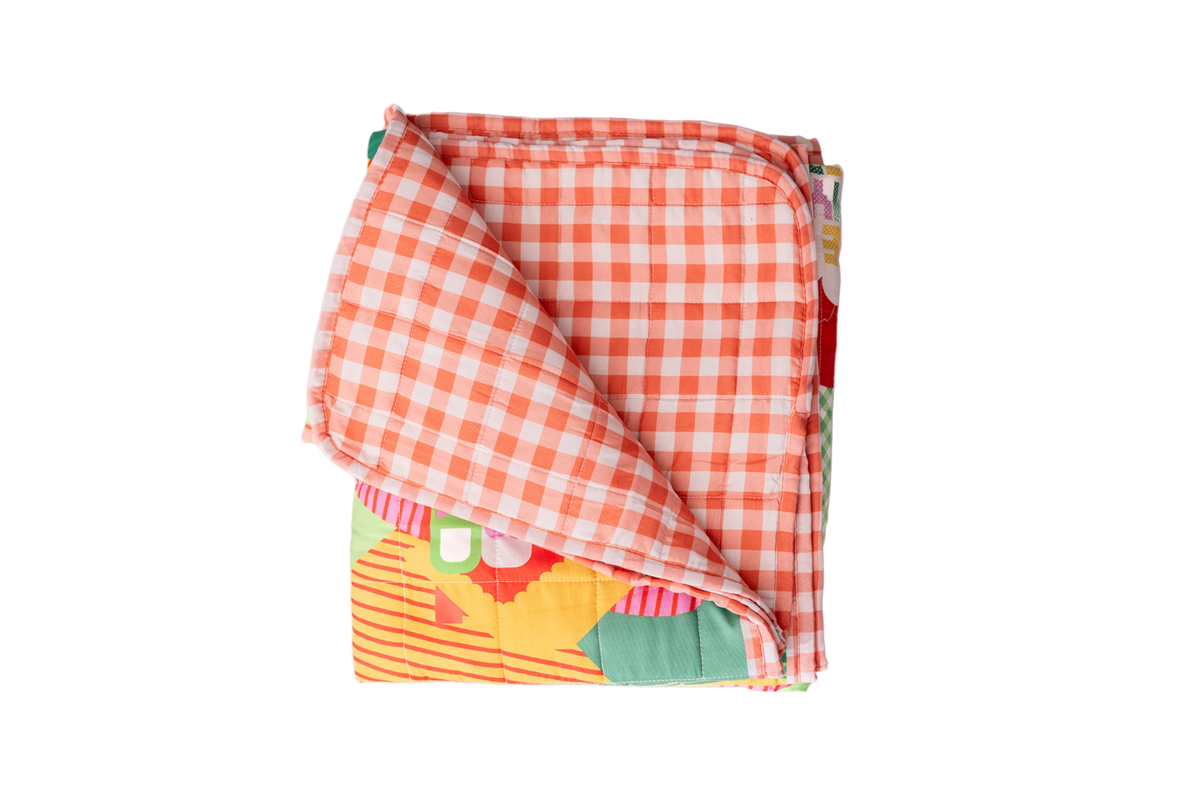 Colourful quilted blanket