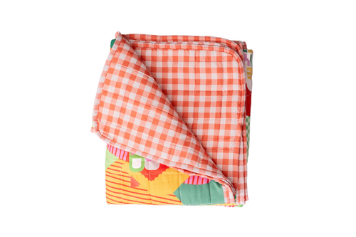 Colourful quilted blanket
