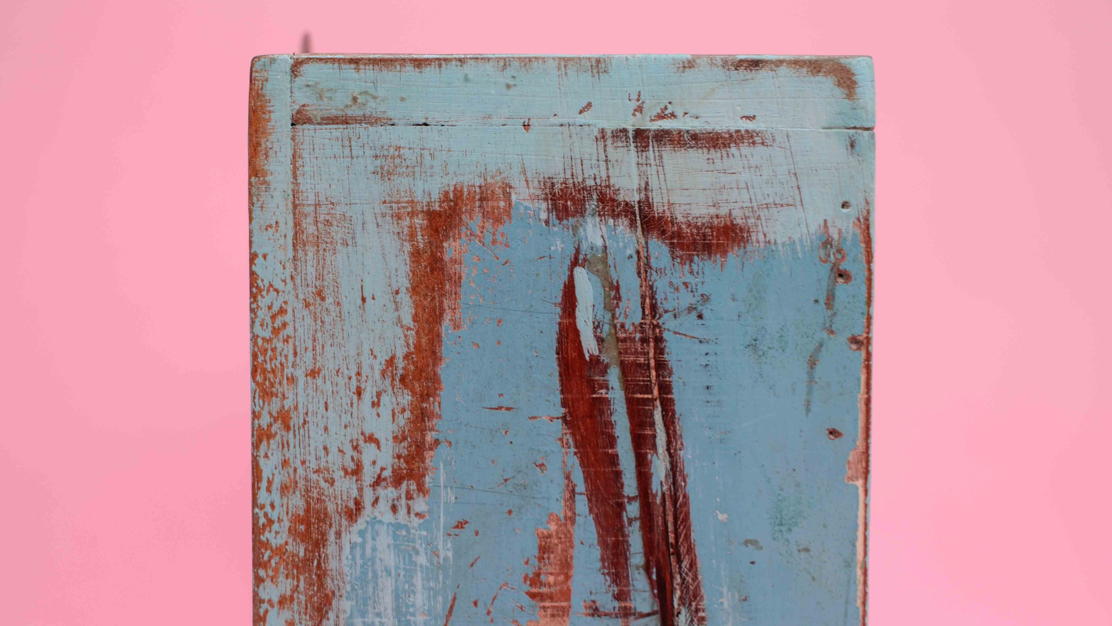 Indian Blue Arched Wooden Box – Handcrafted Distressed Boho Wall Decor