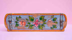 Indian Wooden Brick Mould with Hand Painted Floral Design – Vintage Rustic Storage Box