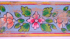 Indian Wooden Brick Mould with Hand Painted Floral Design – Vintage Rustic Storage Box