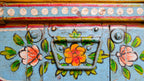 Hand-Painted Indian Metal Trunk – Vintage Boho Storage Box