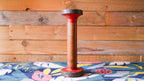 Vintage Wooden Bobbin with Red Painted Ends – Rustic Industrial Decor