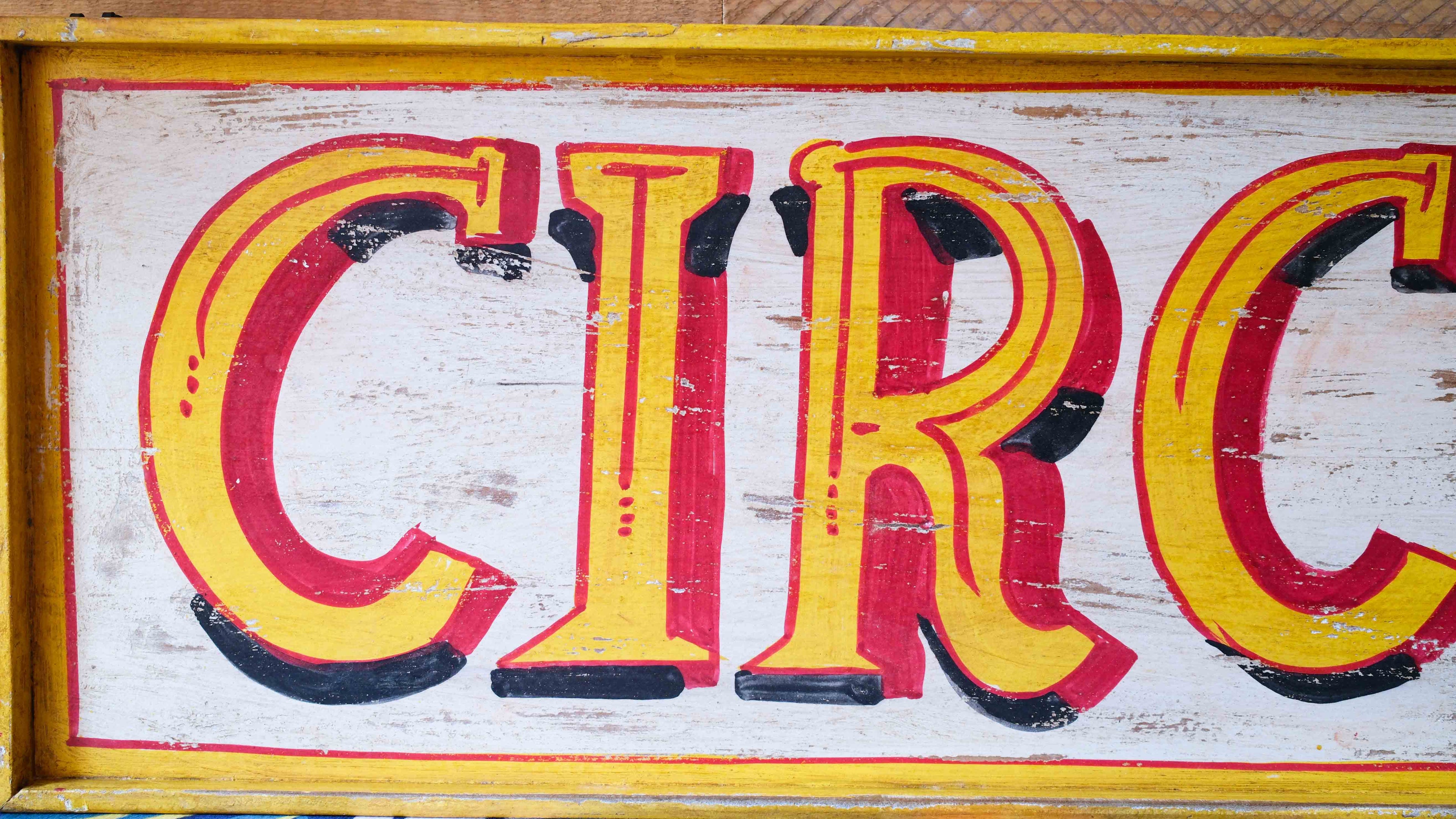 Circus Wooden Sign – Hand-Painted Vintage Fairground Wall Sign