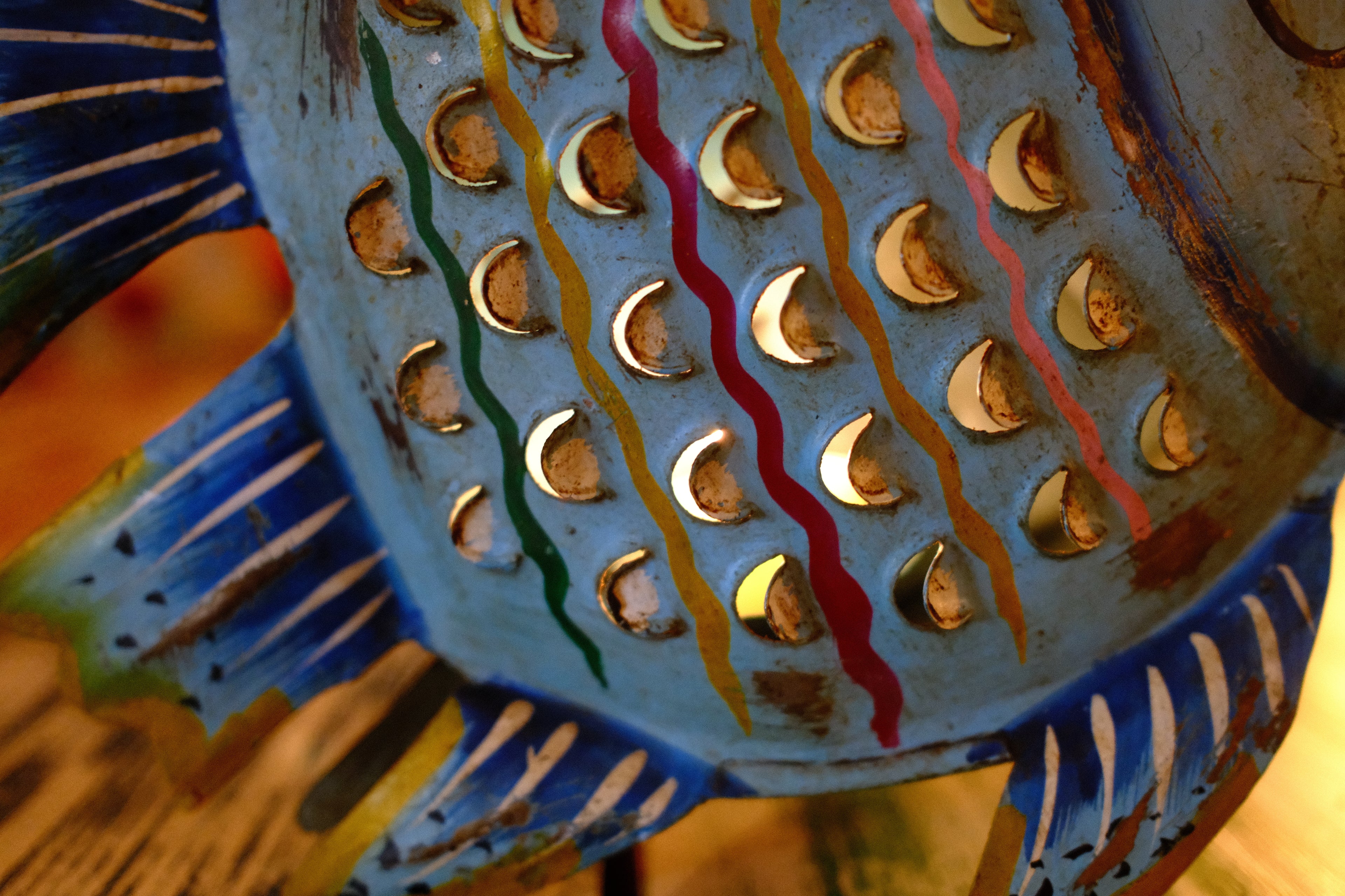 Quirky Blue Metal Fish Lantern