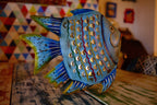 Quirky Blue Metal Fish Lantern