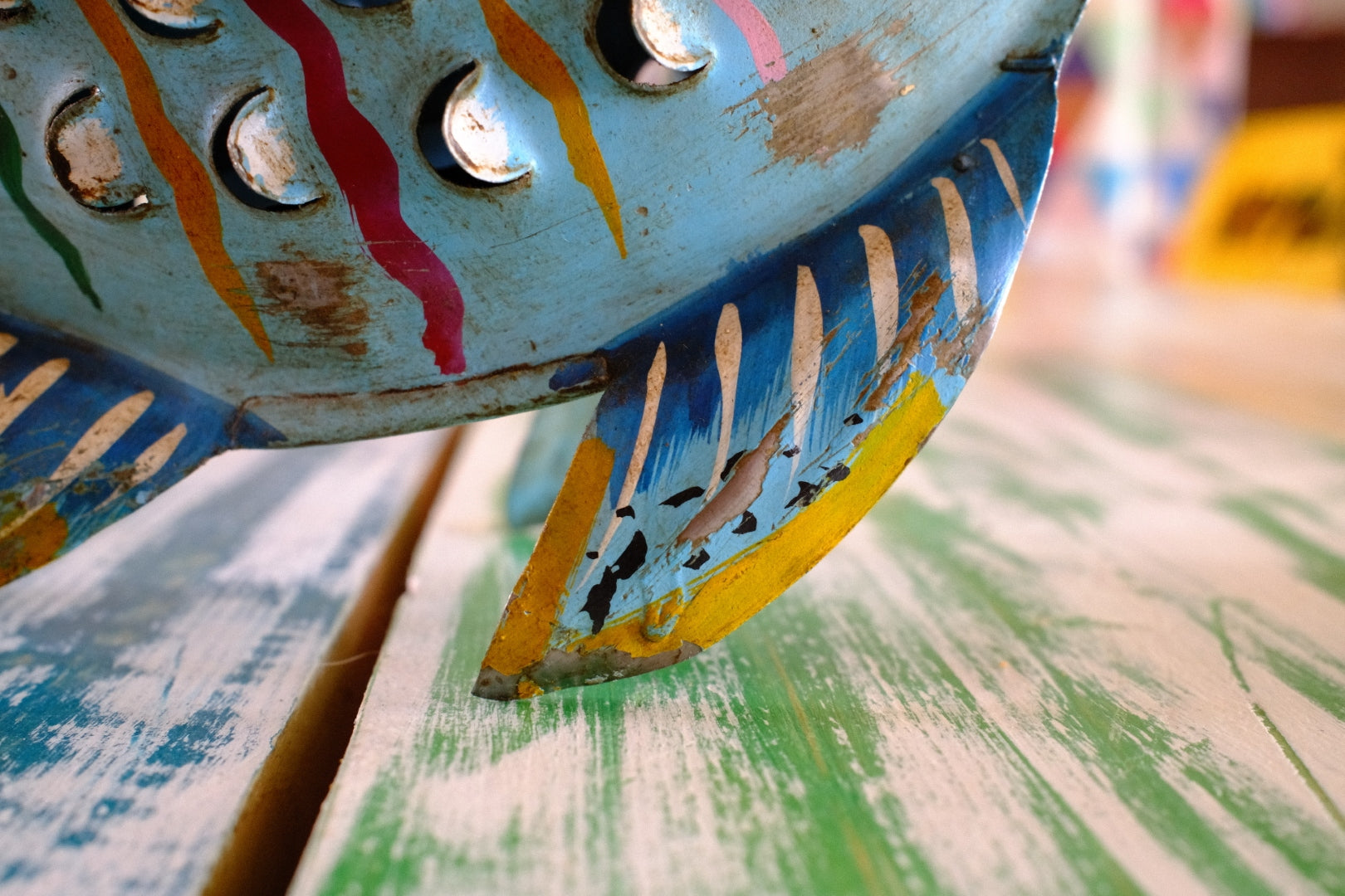 Quirky Blue Metal Fish Lantern