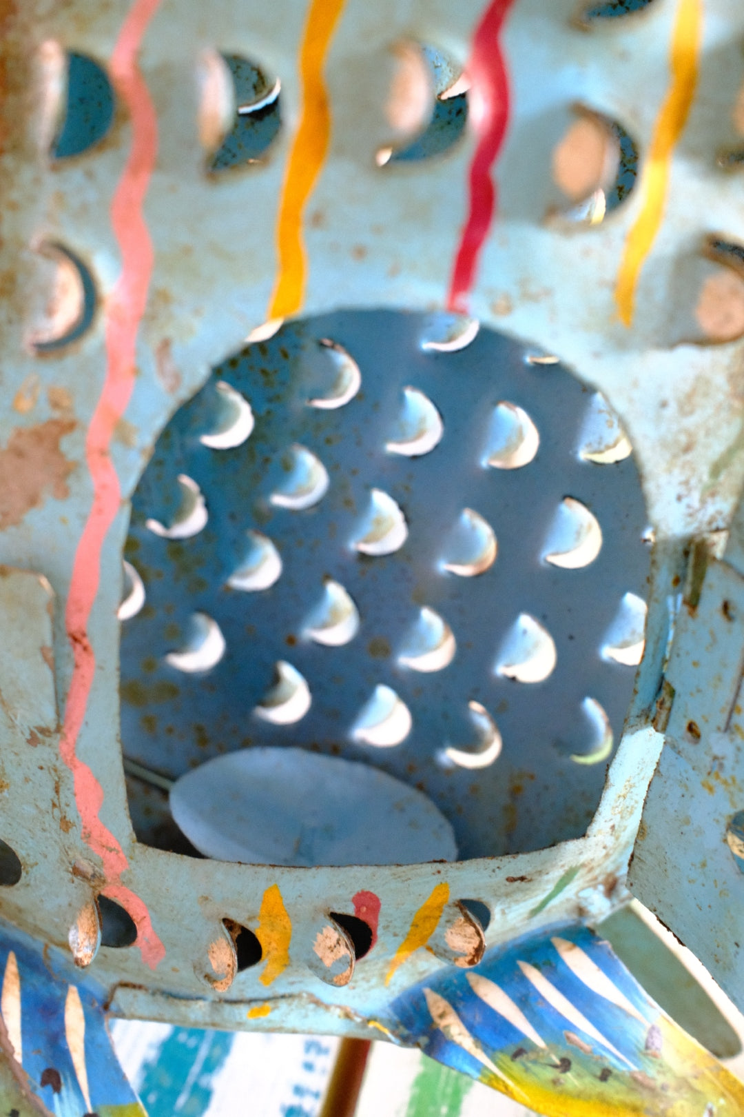 Quirky Blue Metal Fish Lantern
