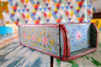Indian Wooden Brick Mould with Floral Design – Decorative Storage