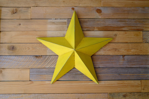 Bright Yellow Metal Barn Star