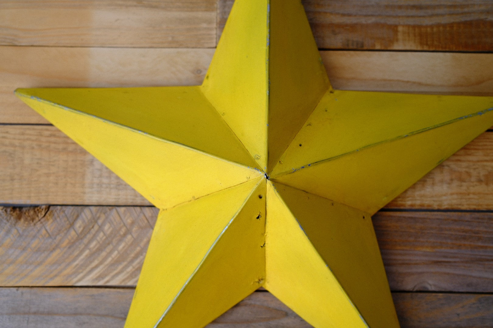 Bright Yellow Metal Barn Star