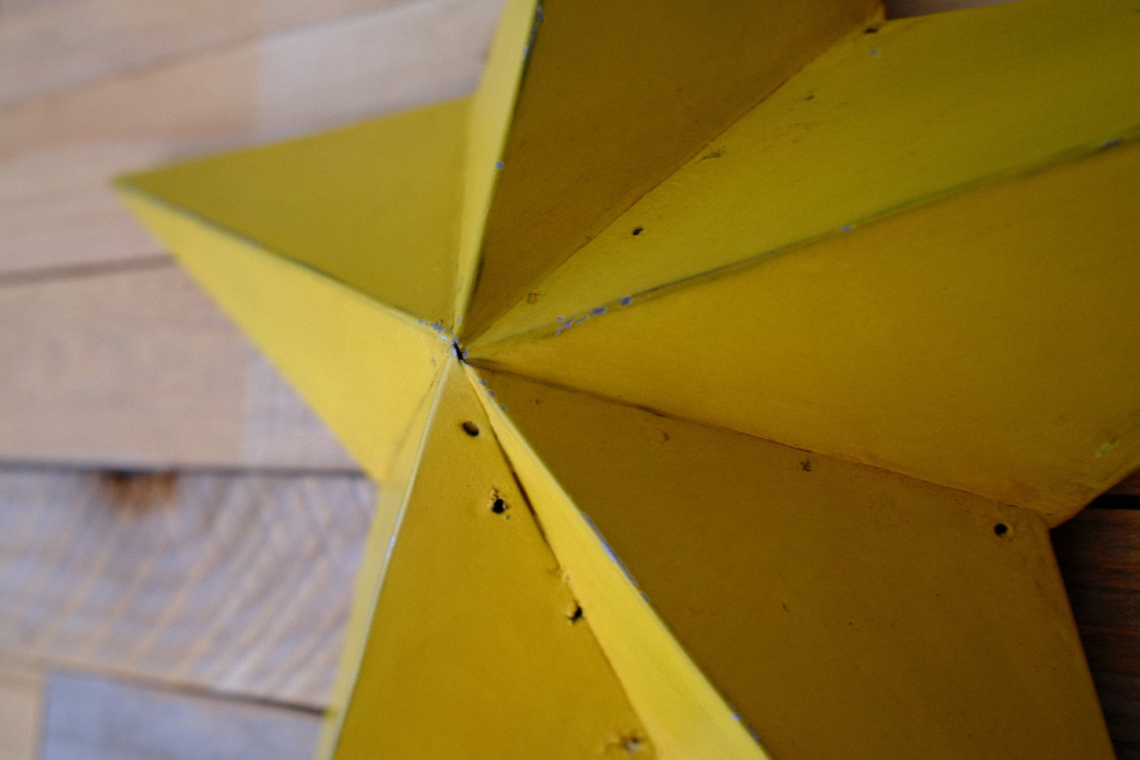 Bright Yellow Metal Barn Star
