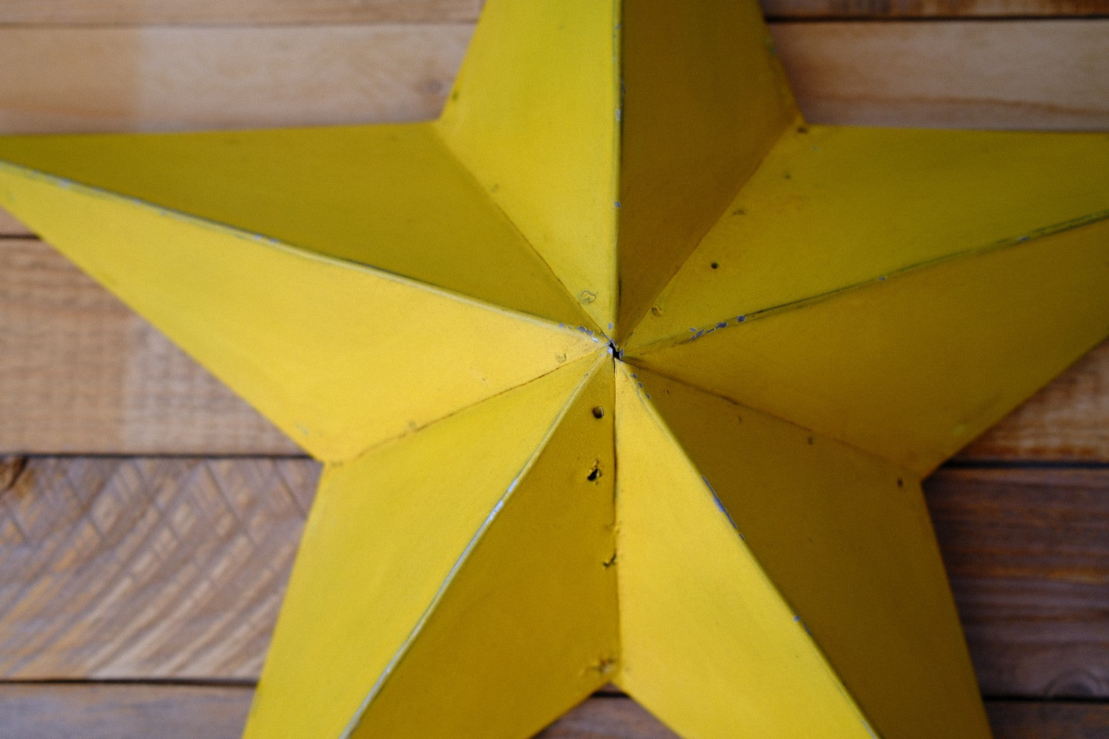 Bright Yellow Metal Barn Star