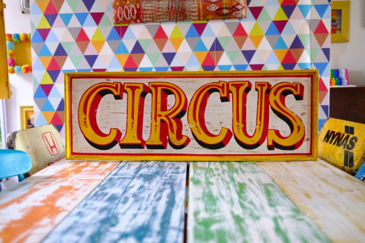 Hand-Painted “CIRCUS” Sign