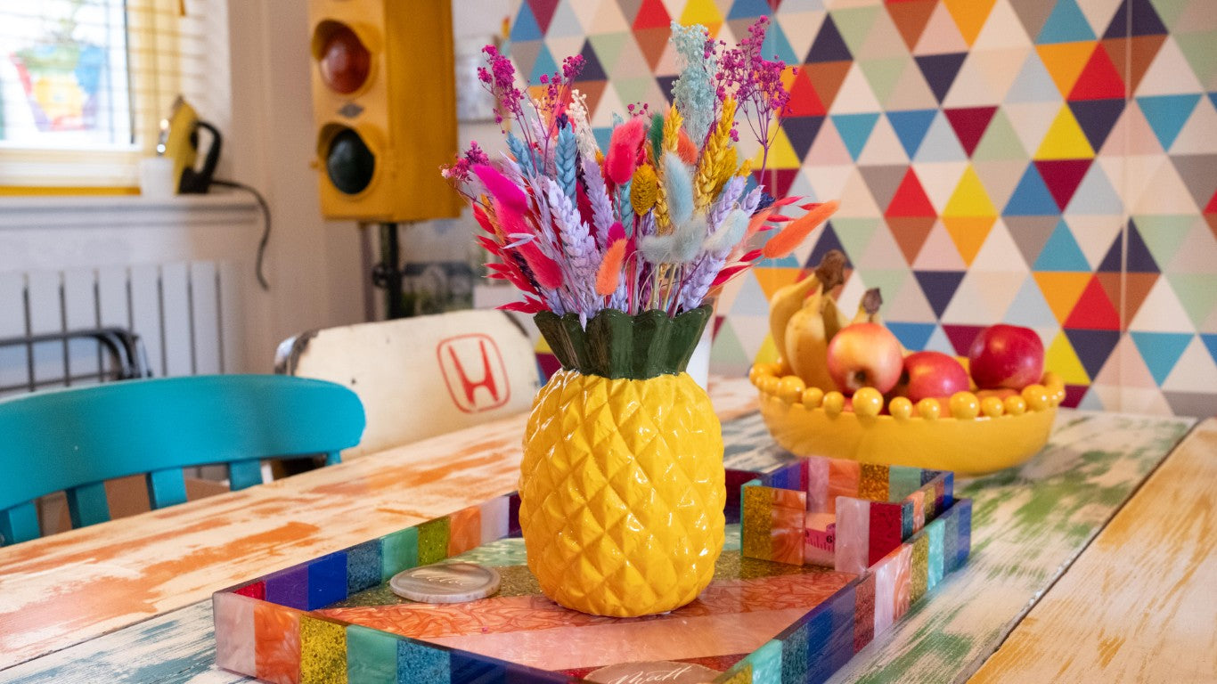Pineapple Vase – Tropical Yellow Home Décor