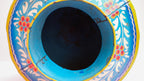 Hand-Painted Blue Indian Watering Pot | Colourful Boho Metal Planter