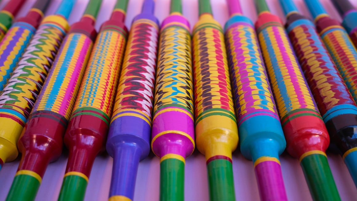 Colourful Handmade Chapati Rolling Pin