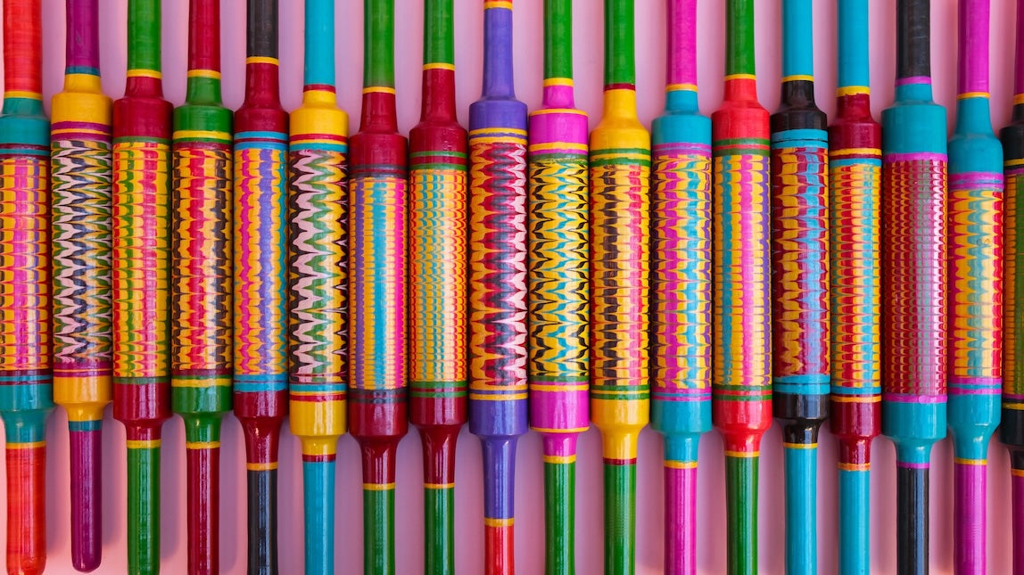Colourful Handmade Chapati Rolling Pin