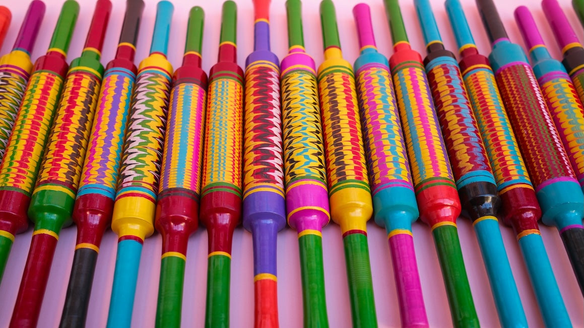 Colourful Handmade Chapati Rolling Pin