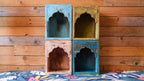 Indian Green Arched Wooden Shelf