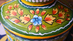 Hand-Painted Green Indian Watering Pot | Colourful Boho Metal Planter