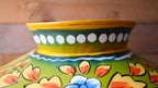 Hand-Painted Green Indian Watering Pot | Colourful Boho Metal Planter