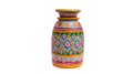 Decorative vase with colorful patterns on a white background