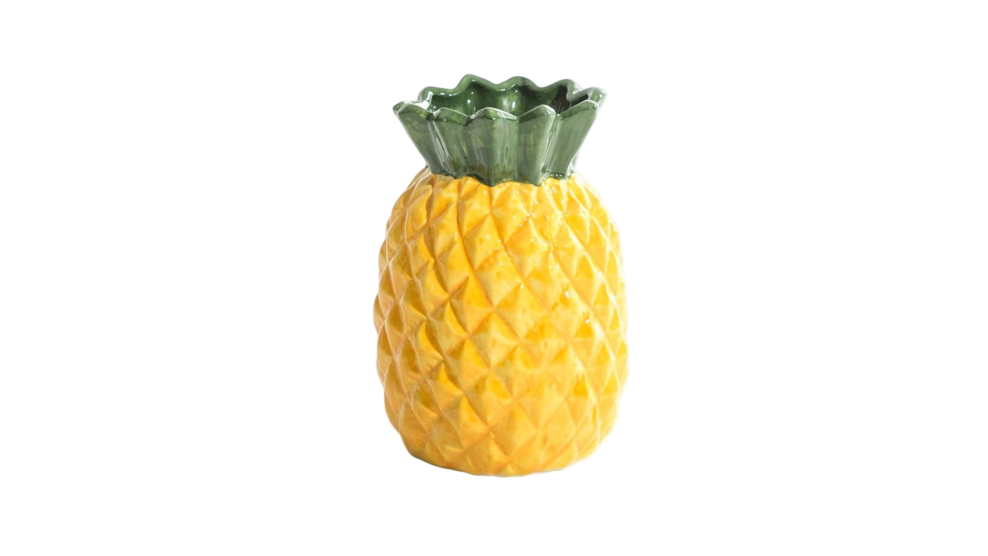 Yellow pineapple flower vase