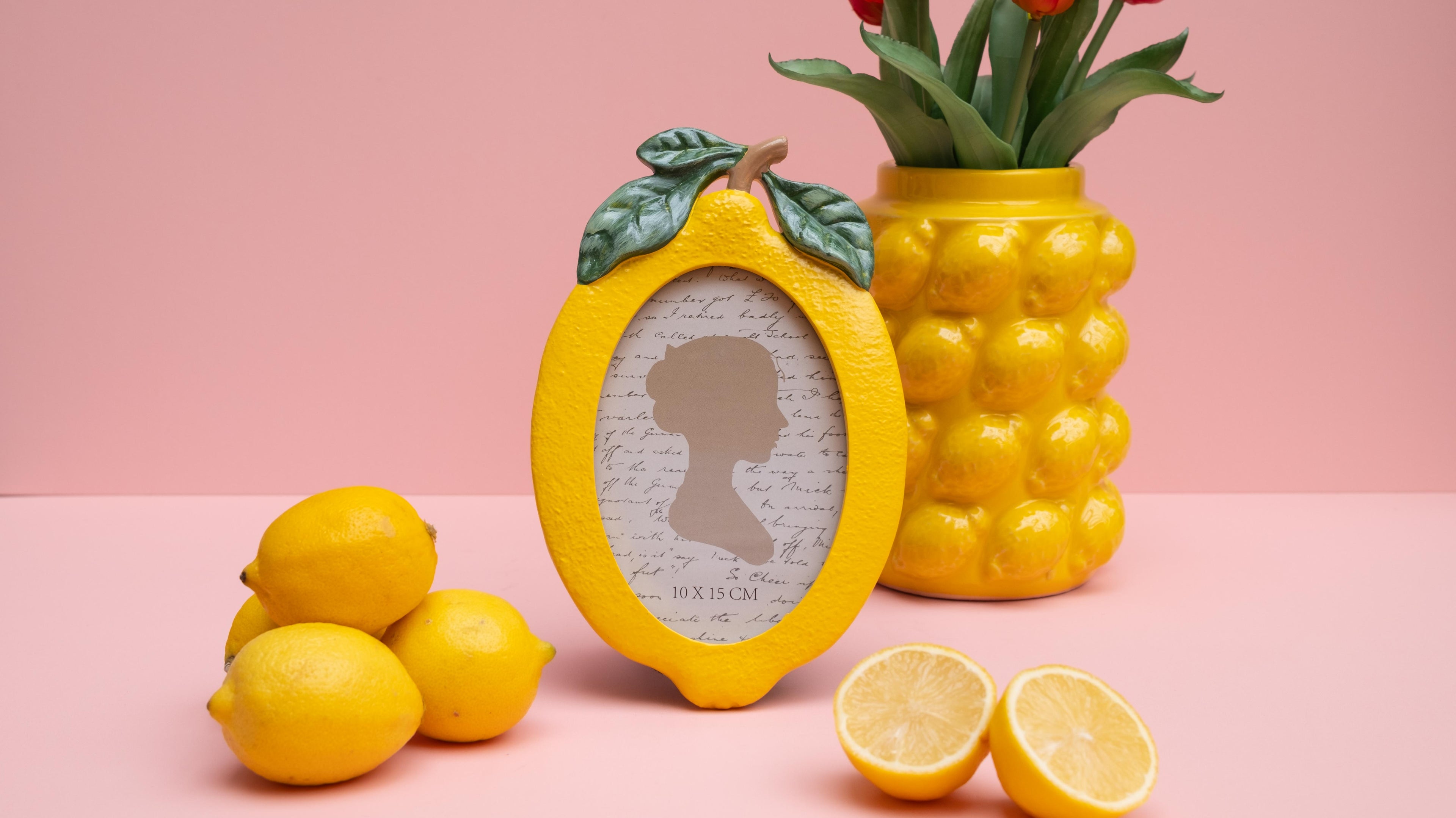 Yellow lemon photo frame