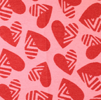 Red heart and zigzag blanket 