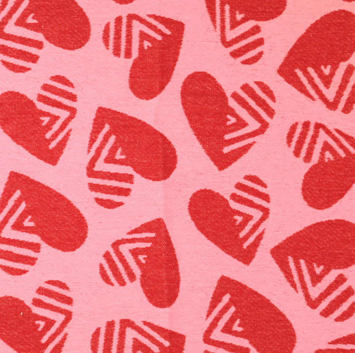 Red heart and zigzag blanket 