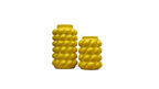 Two yellow textured lemon vases 