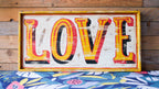 LOVE Wooden Sign | Vintage Hand Painted Fairground Wall Decor