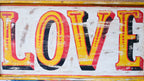 LOVE Wooden Sign | Vintage Hand Painted Fairground Wall Decor