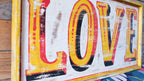LOVE Wooden Sign | Vintage Hand Painted Fairground Wall Decor