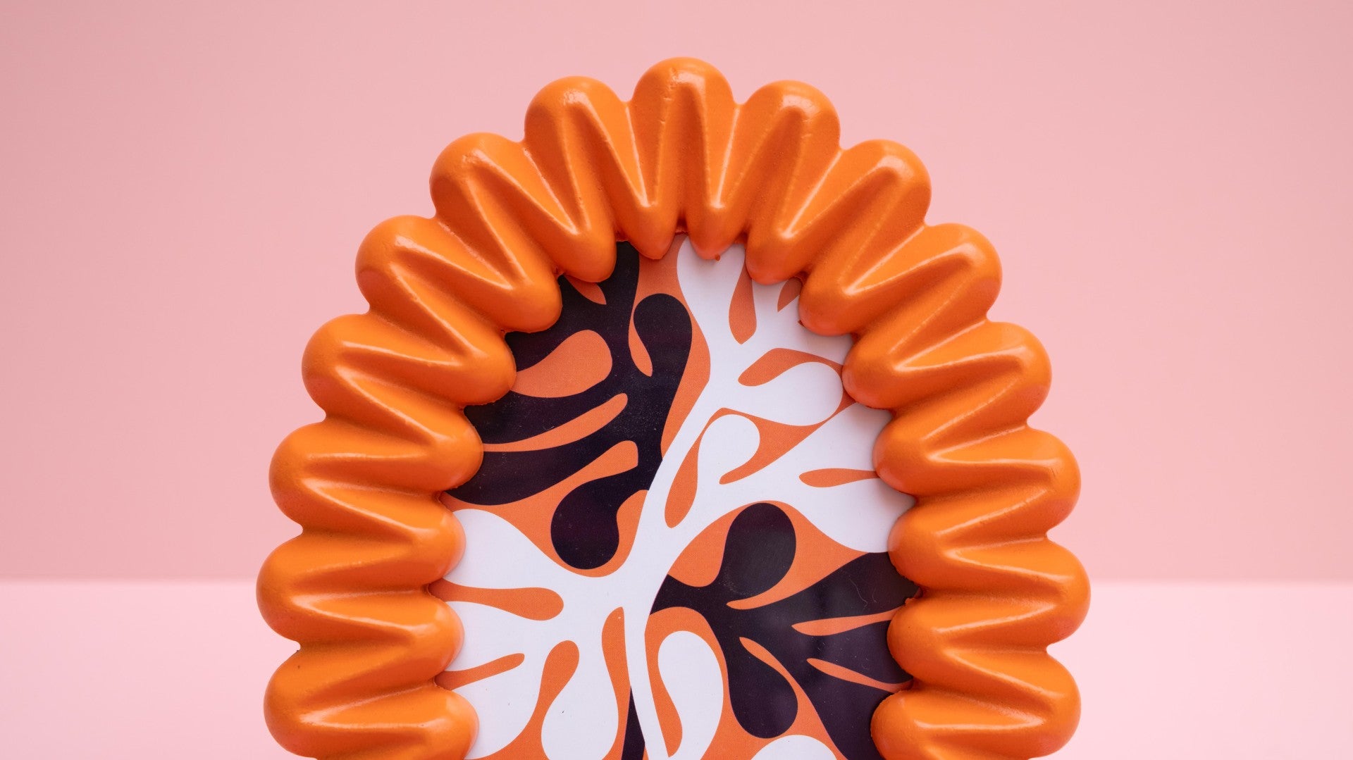 Orange Oval Wave Photo Frame