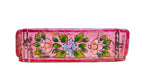 Pink Indian Wooden Brick Mould – Hand-Painted Floral Decorative Storage