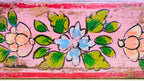 Pink Indian Wooden Brick Mould – Hand-Painted Floral Decorative Storage