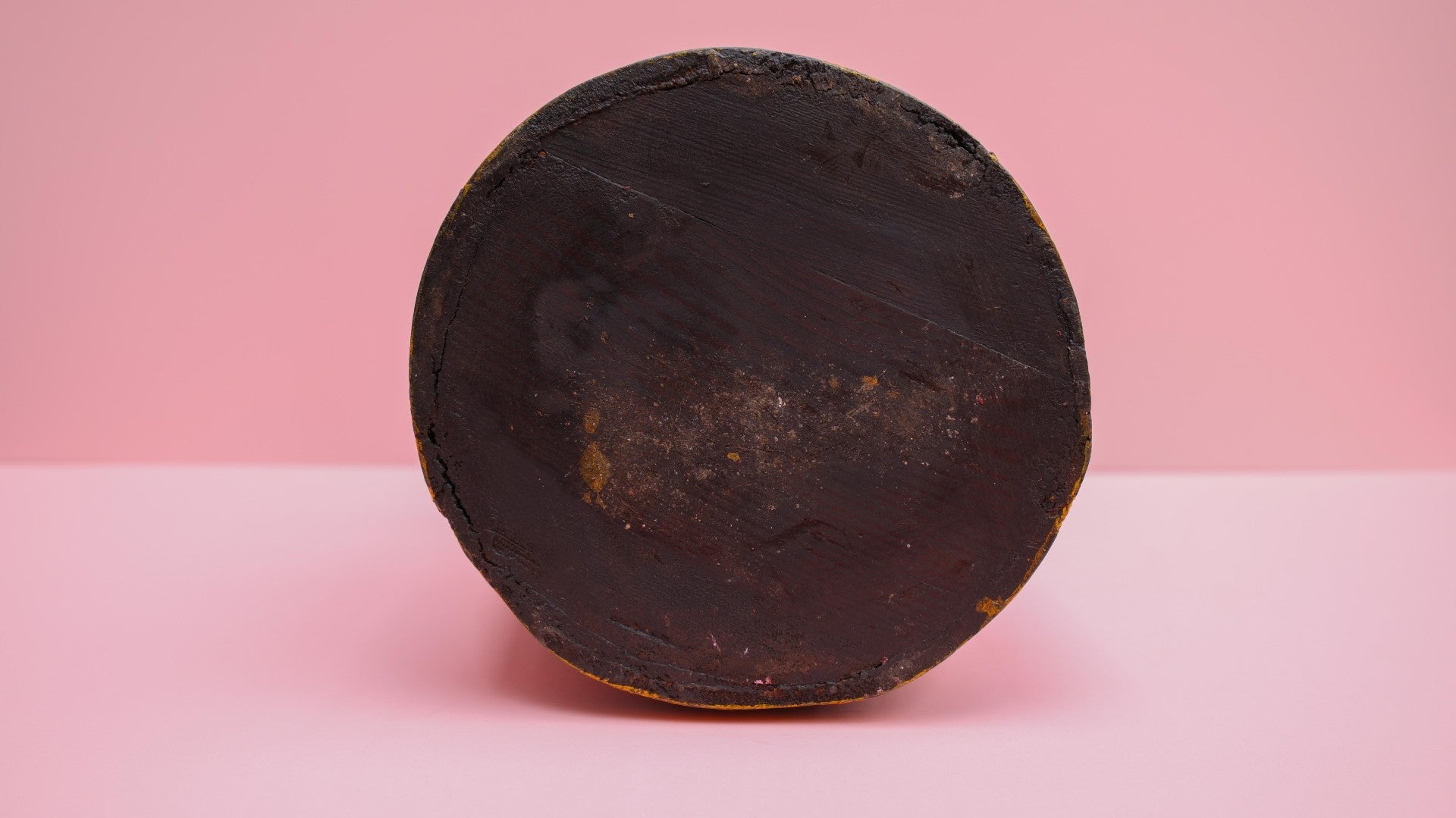 Hand-Painted Pink Indian Wooden Pot – Boho Folk Art Vase