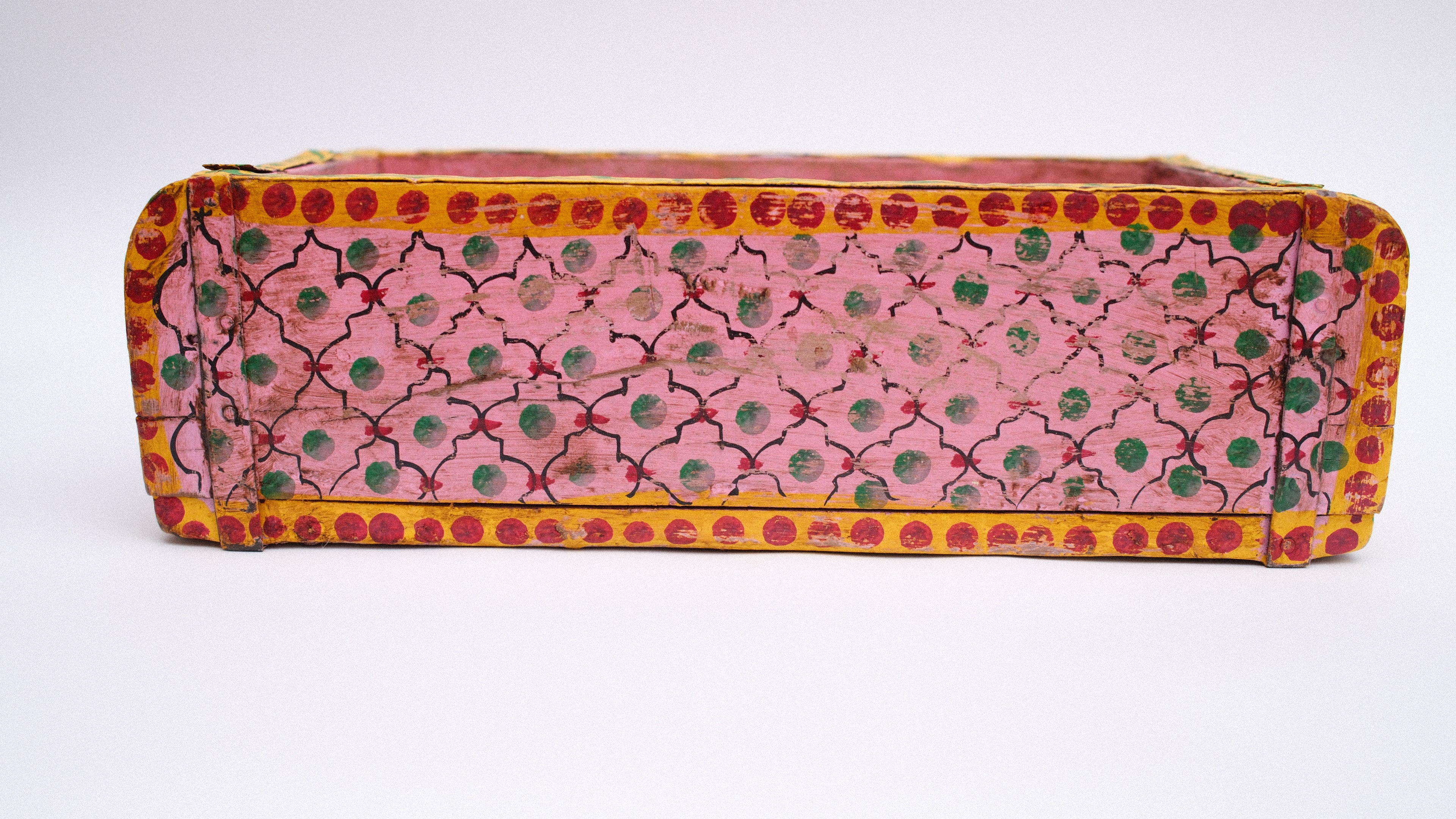 Vintage pink floral hand painted indian brick mould