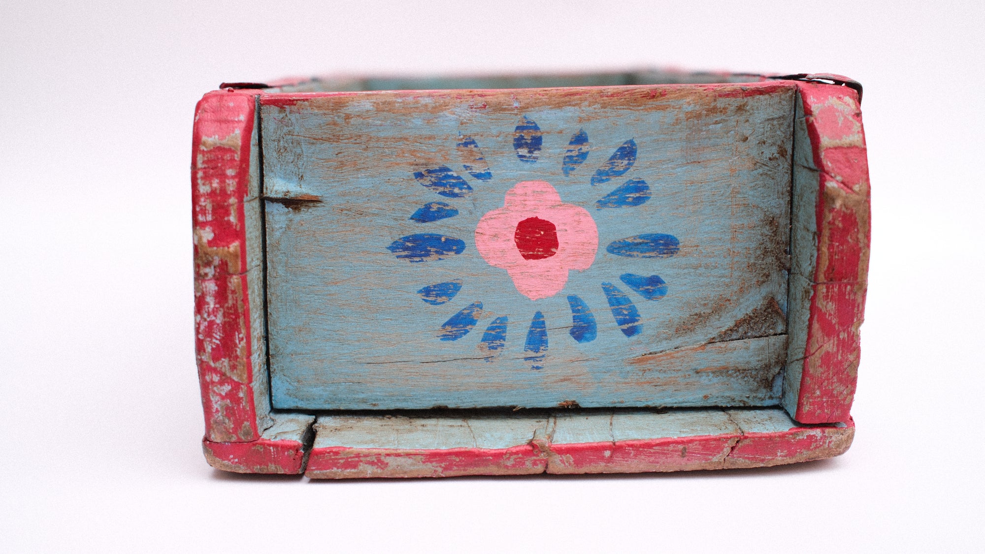 Indian Wooden Brick Mould with Floral Design – Decorative Storage