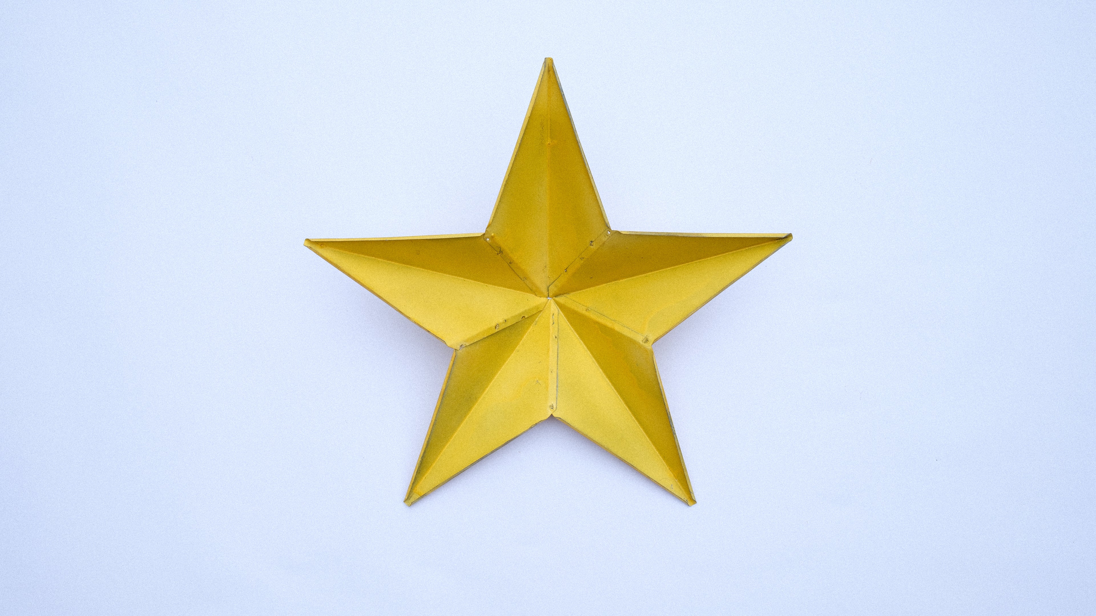 Bright Yellow Metal Barn Star