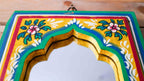 Hand-Painted Indian Arch Mirror – Colourful Boho Wooden Wall Mirror