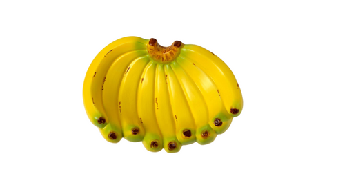 Banana bunch dish on a white background