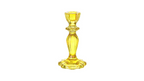 Yellow glass candle holder on a white background