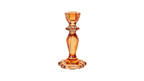 Amber glass candle holder on a white background