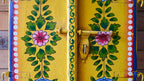 Hand Painted Indian Wooden Window Panel – Yellow Floral