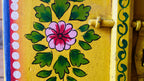 Hand Painted Indian Wooden Window Panel – Yellow Floral
